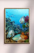 wood framed original painting great barrier reef batfish wall art print